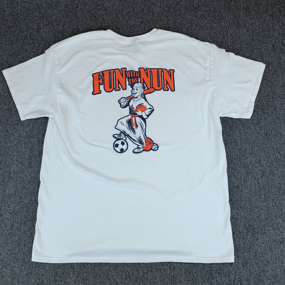 Gildan Auburn University Camp War Eagle Fun With‎ The Nun T-Shirt Mens XL White